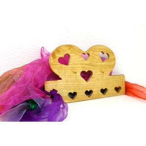 Scarfs and wooden heart puzzle for kids